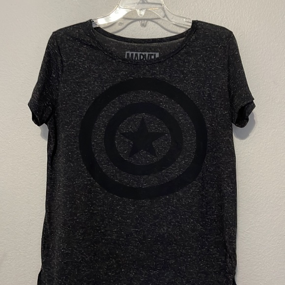 MARVEL CAPTAIN AMERICA T-SHIRT IN BLACK - Picture 2 of 4